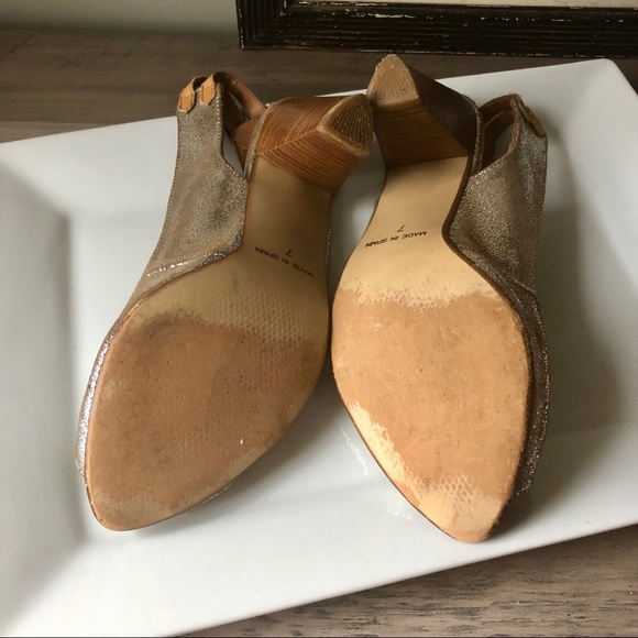 Made in Spain shimmery leather heels - Picture 4 of 4